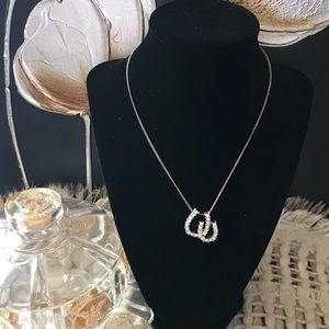 HORSE SHOES SILVER TONE NECKLACE